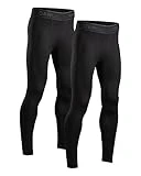 DANISH ENDURANCE 2 Pack Mallas de Compresión para Hombre, Pantalones Deportivos Running con Bolsillos, Negro, M