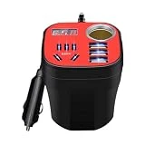 Car Mounted Cup, Mounted Cup Car Type, LED Display 12V/24V To 220V Car Charger Inverter, 200W Universal QC 3.0 Fast Charger Car Outlet Adapter For Cars Trucks