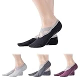 MengQiLe 4 Pares Calcetines de Pilates Yoga Antideslizantes para Mujer, Yoga, Pilates, Barras, Baile, Fitness, Calcetines Pilates Mujer Antideslizantes EU 35-40, 4 Colores, Multicolor