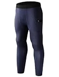Terecey Mallas Hombre Deporte con Bolsillos Mallas Running Hombre Largas Secado Rápido Leggings Hombre Deporte Pantalón de Compresión de Térmicos para Hombre