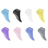 EUPSIIU 8 Pares Calcetines Pilates Yoga, Calcetines Antideslizantes Para Yoga Pilates Artes Marciales Fitness Danza Clásica,calcetines pilates para Danza Pilates Ballet Fitness Sports (8 colores)