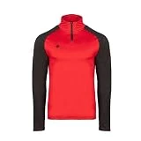 Izas - Camiseta Polar para Hombre - Camiseta Manga Larga con Cuello Alto y Cremallera - Forro de Invierno, Ligero y de Secado Rápido - Ideal para Actividades al Aire Libre - Taku Rojo y Negro - XL