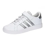 adidas Grand Court Elastic Lace and Top Strap Shoes, Zapatillas, FTWR White Matte Silver Matte Silver, 32 EU