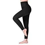 SINOPHANT Leggins Mujer, Pantalon Yoga Mujer, Mallas Deporte Mujer, Leggings Mujer Suaves Elásticos de Cintura Alta Tallas Grandes, Pilates L-XL #1 Piezas Negro