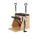Pilates Split Pedal Stability Chair con manijas, Professional Pilates Chair, Pilates Combo Chair, Pilates Exercise Equipment, Reformer Machine para el hogar y el Estudio,Negro