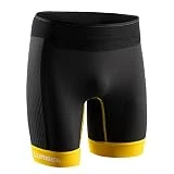Lurbel Samba lyn Lite Shorts, Mallas de Running, Mallas Transpirables, Mallas Cortas, Mallas para Correr, Mallas Ajustadas. Hombre (L - Grande, Marengo-Amarillo)
