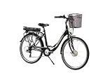 F.lli Schiano E- Moon Bicicleta eléctrica, Unisex-Adult, Negra, 26''