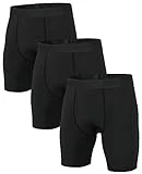 Niksa Mallas Cortas Running Hombre Pantalones Cortos de Compresión para Deporte, Fitness, Gym Negro Large