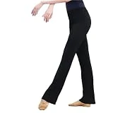 NatTco Pantalones de Yoga Pantalones Deportivos Mujer Fitness Pantalones De Yoga Pantalones De Baile Legging De Yoga Pantalones De Ballet Delgados De -Brote Negro-l