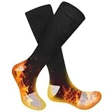 LVLUOKJ Calcetines Calefactables Recargables 4000mAh Ferdiiz Calcetines Electricos Calefactables, Calcetines Térmicos para Hombre y Mujere, para Esquí/Senderismo/Campings, Baterías no Incluidas