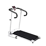 HOMCOM Cinta de Andar Plegable Cinta de Correr Eléctrica Velocidad de 1-10km/h con Pantalla LCD y Carga Máx. 110 kg para Fitness Hogar Oficina 25x61x118 cm Blanco y Negro