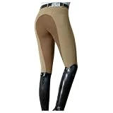 OBiQuzz Leggings de equitación para mujer, ribete completo de silicona y bolsillos, cintura alta, pantalones de equitación para mujer y niña, elásticos, con trabillas para cinturón, bajos elásticos