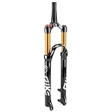 Horquilla de suspensión neumática MTB 26u201d27.5u201d29u201d Horquilla Delantera para Bicicleta de montaña Horquillas de Choque de Gas ultraligeras Bicicleta XC Tubo Recto/cónico QR 9 mm Recorrido