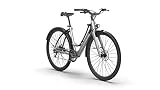 milanobike Bicicleta eléctrica ligera de la ciudad SAUDADE 3 velocidades con FRAMEBLOCK y FRAMECARE (S/M, Gris)