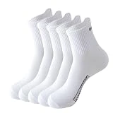 NEZIH 5 pares de calcetines de algodón transpirables deportivos negros informales atléticos Primavera Verano for hombre calcetín de talla grande EU38-48 (Color : 5Pairs white, Size : EU38-43)