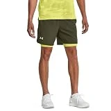 Under Armour Pantalones Cortos Launch Run 7 Pulgadas 2 en 1, Hombre, Marine Od Green/Lime Yellow/Reflective, M