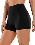 CRZ YOGA Mujer Pantalones Cortos Motociclista Pantalones Cortos de Entrenamiento Atléticos Yoga Mallas para Correr - 7 cm Negro 40
