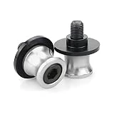 Deslizadores carretes Motocicleta Carretes De Brazo Oscilante para Motocicleta Tornillos De Soporte Trasero Deslizadores Accesorios De Aluminio para Kawa-Saki ER6N 2006-2013 2014-2016 (Color : Plata