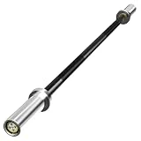 POWER GUIDANCE Barra olímpica para levantamiento de pesas, para levantamiento de caderas, sentadillas, barras de entrenamiento de fuerza cromadas universales, 12 kg, 1,5 m/157 cm (negro-5ft)