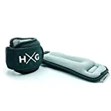 JOWY HxG.Pesas de tobillo con correas ajustables para ejercicios de fitness. Tu casa es tu gimnasio. (0.5), gris.