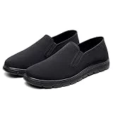 Mens Trainers Running Walking Casual Shoes for Men Lightweight Comfortable Sneakers Gym Tennis Slip On Trainers Shoes (Color : Black, Size : 42EU)