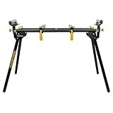 Soporte para sierra ingletadora TOUGH MASTER, soporte plegable compacto universal con brazos de soporte ajustables extensibles, abrazaderas de liberación rápida, soporte resistente para bricolaje