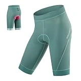 Pantalones Cortos de Bicicleta for Mujer, Pantalones Cortos de Ciclismo Acolchados Transpirables, Pantalones Cortos de Ciclismo for Montar en Bicicleta de carretera/946 (Color : Dark Green, Size : M