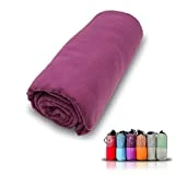 MEISHIDA Toalla de Microfibra Secado Super Rápido, Toalla para Deporte Gimnasio, De Viaje y a la Playa, Absorbente y Ultraligera (Morado, 60 x 120 cm)