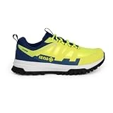 Izas - Zapatillas de Trail Running para Hombre - Deportivas con Suela Alta - Cierre de Cordones - Puntera y Talonera Reforzadas - Elásticas, Ligeras y Resistentes - Shun Amarillo y Azul - Talla 42