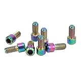 Tornillos para Pedales de Bicicleta, Tacos para Pedales de Bicicleta Aleación de Titanio 8 Piezas M4x8mm para Bicicleta de Montaña(Vistoso)