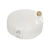 Soul Pillow - Cojín redondo de meditación para yoga con relleno de espelta orgánica, funda de punto fino de algodón 100%, lavable a máquina a 40 °C, cojín de suelo para meditación y yoga, color crema