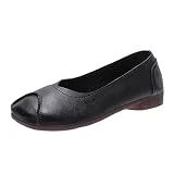 TEELONG Zapatos de senderismo para mujer, de color sólido, transpirable, boca poco profunda, cómodos, planos, casuales, Black, 38.5 EU