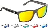 Cressi Rio Sunglasses Gafas de Sol Deportivo Polarizados, Unisex Adultos, Negro/Amarillo, Talla única