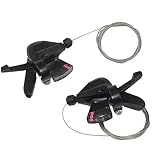 Eyccier Velocidad de bicicleta palanca de cambios de bicicleta de bicicleta Conjunto de palanca de velocidad de pulgar de fuego rápido 8/24 Juego negro con cables de desplazamiento interno