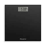 Rowenta BS1400 Premiss - Báscula de baño con Pantalla LCD, de diseño fino de 2cm de alto, hasta 150 kg y 100 gr de precisión, encendido y apagado automático, Negro