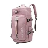 Ergocar Impermeable Ligero Mochilas de Senderismo, Mochila Hombre Deporte, Mujer Bolsas Gimnasio de Viaje, con Bolsa de Zapatos, Bolsa de Gym Fin de Semana, Rosa Cereza