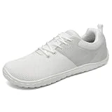 SAGUARO Barefoot Zapatillas Minimalistas Mujer Punto Zapatos Descalzos Hombre Exterior para Trail Running Transpirables Pies Anchos Gimnasio para Zero Drop Soles Blanco,Gr.36