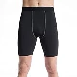 Ruowuhen Mallas Cortas Running Hombre Secado Rápido Pantalones Cortos de Compresión para Deporte Fitness Gym Negro Gris XL
