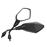2 Unids/par Espejo Retrovisor Motocicleta Scooter E-bike Espejos Retrovisores Electrombile Espejo Convexo Lateral Trasero 8mm 10mm Fibra De Carbono espejo retrovisor de motocicleta (Color : 10mm)