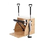 Versión Personalizada Avanzada, Pilates Split Pedal Stability Chair con manijas, Professional Pilates Chair, Pilates Combo Chair para el hogar y el Estudio,Blanco