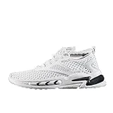 MODGE Zapatos casuales para hombre Zapatos de hombre en verano Transpirable Malla delgada Hueca Deportes Correr Ocio A prueba de olores Zapatos de malla Hombres (Color : Blanco, Talla : 11.5 UK)
