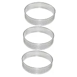 LIFKOME 3 Moldes Para Tarta De Huevo Mini Galletas Tarta De Frutas Queso Galletas Cortador Redondo De Acero Inoxidable Anillos Para Hornear Moldes Para Galletas Molde Para