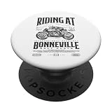 Bonneville Salt Flats Cumpleaños de motocicleta 1954 Motero PopSockets PopGrip Intercambiable