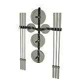 ZEUTSPEKA 5 clavijas y 6 barras de peso máximo de 1000 libras, soporte de almacenamiento de placa de peso montado en la pared para garaje, hogar, gimnasio, estante de almacenamiento de placa vertical