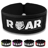 Roar Cinturón Lumbar Gimnasio, Cinturon Gimnasio Hombre y Mujer, Cinturon Halterofilia, Powerlifting, Levantamiento Peso, Musculacion, Cinturon Gym Hombre, Cinturon Pesas (Negro, XS)