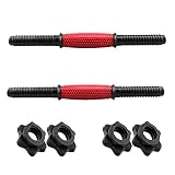 rahl Pack de 2 barras de mancuernas mango barra de levantamiento de pesas collar para entrenamiento gimnasio