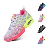 Zapatillas de Running Mujer Deportivas Zapatos Zapatillas de Running Ligero Transpirables Gimnasio Sneakers Deportivas Casual Gris EU 36