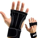 Genérico DAMACH - Guantes Gimnasio Hombre Mujer, calleras para Mano Crossfit, Muñequeras Transpirable y Antideslizantes, Levantamiento de Pesas, Calistenia, Fitness con muñequeras Gym (L, Negro)