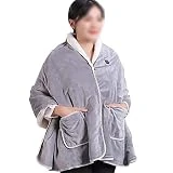 ALoEu Almohadilla térmica, Manta térmica, Chal eléctrico USB, Manta eléctrica portátil Recargable, Poncho cálido de Invierno para Coche, Oficina, hogar, Viaje (C) Hopeful