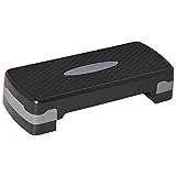 HOMCOM Step para Fitness Stepper Aeróbic Step de Aeróbic Antideslizante con Altura Regulable 2 Niveles de 10/15 cm Carga 150 kg para Ejercicio en Casa Gimnasio 68x29x15 cm Negro y Rojo